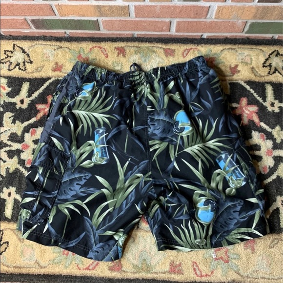 Caribbean Joe Other - XL Floral Tropical Paradise & Drinks Swim shorts